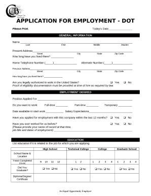 dot job application.